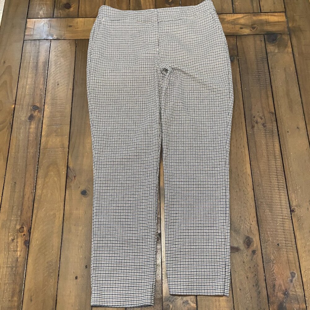 Rachel Zoe Trousers Womens 8 Straight Leg Brown Black Houndstooth‎ office career